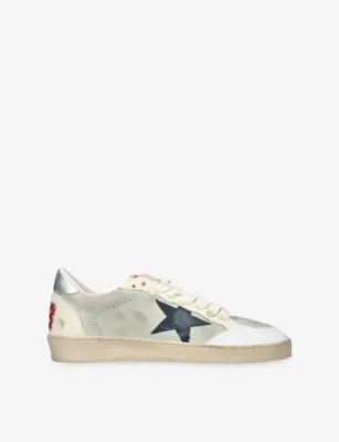 GOLDEN GOOSE Ballstar 60646 Suede Trainers - EUR 40 / 6 UK MEN in WHITE/COMB – Mens | Trainers | Lace up trainers