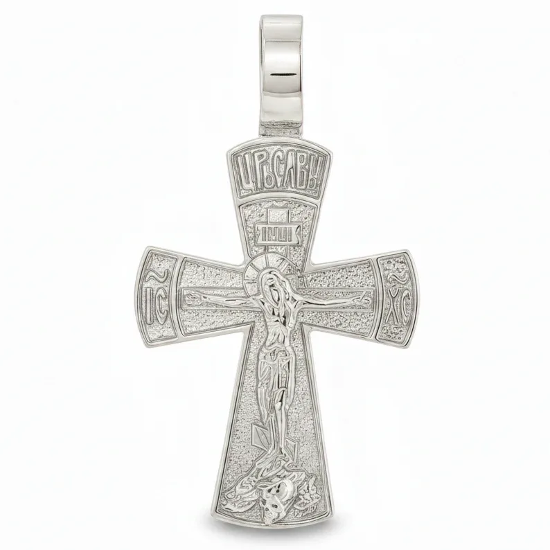 RINA - For Him FACTORY Holy Gold Cross Crucifix 43348 in White Gold – Pendant
