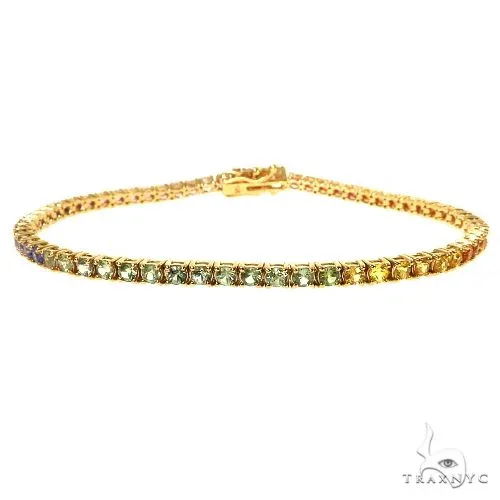 PIA - For Him GEMSTONES 3.5 Pointer Rainbow Sapphire Tennis Bracelet 68571