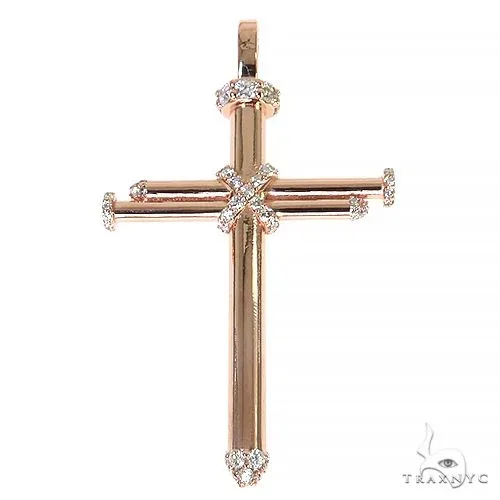 RINA - For Him CUSTOM 14K Gold Nail Cross Pendant 68043 in Rose Gold – Pendant