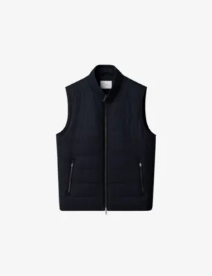ETON Flannel Zip Wool Vest - Navy blue - XXXXL detail 2