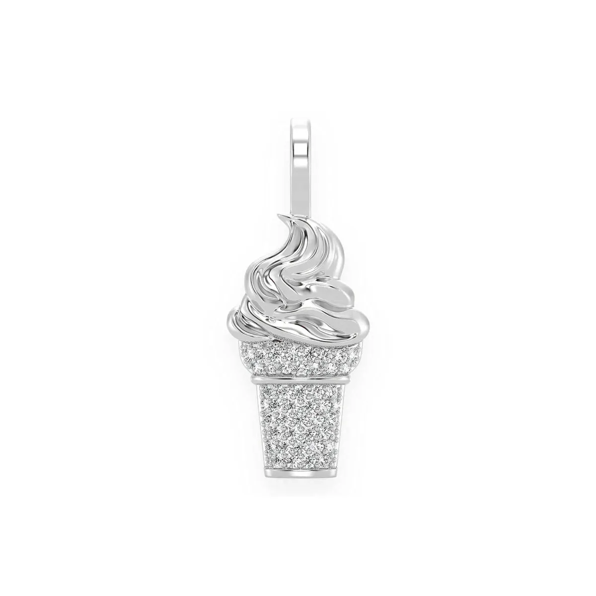 For Him Ice Cream Diamond Pendant in White Gold / Natural Diamond – Pendant