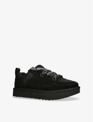 UGG Lo Lowmel Low-Top Suede Trainers - EUR 46 / 12 UK MEN in BLACK, additional product view 3