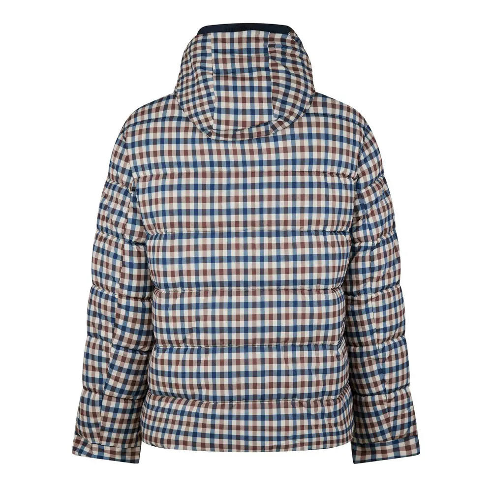 Aquascutum Men's Checked Puffer Water Resistant Wind Resistant PrimaLoft Jacket detail 2