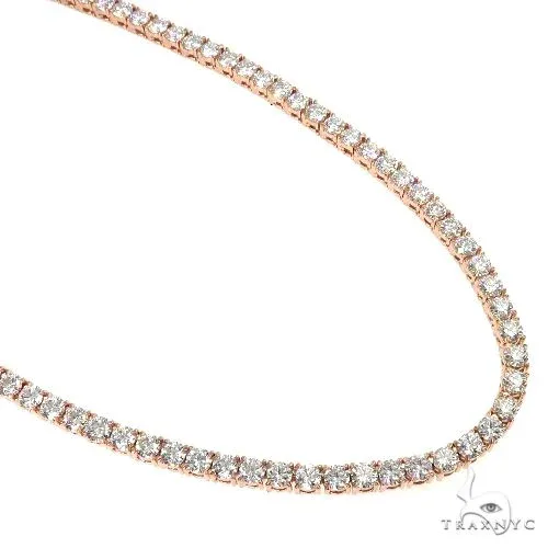 AHMED - MOON JEWELRY 25 Pointer Diamond Tennis Chain 4.3mm 24.5 Inches 69811 in Rose – Chain