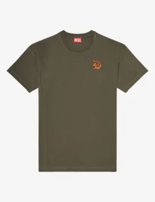 DIESEL Flock Graphic-Logo Print Cotton T-Shirt