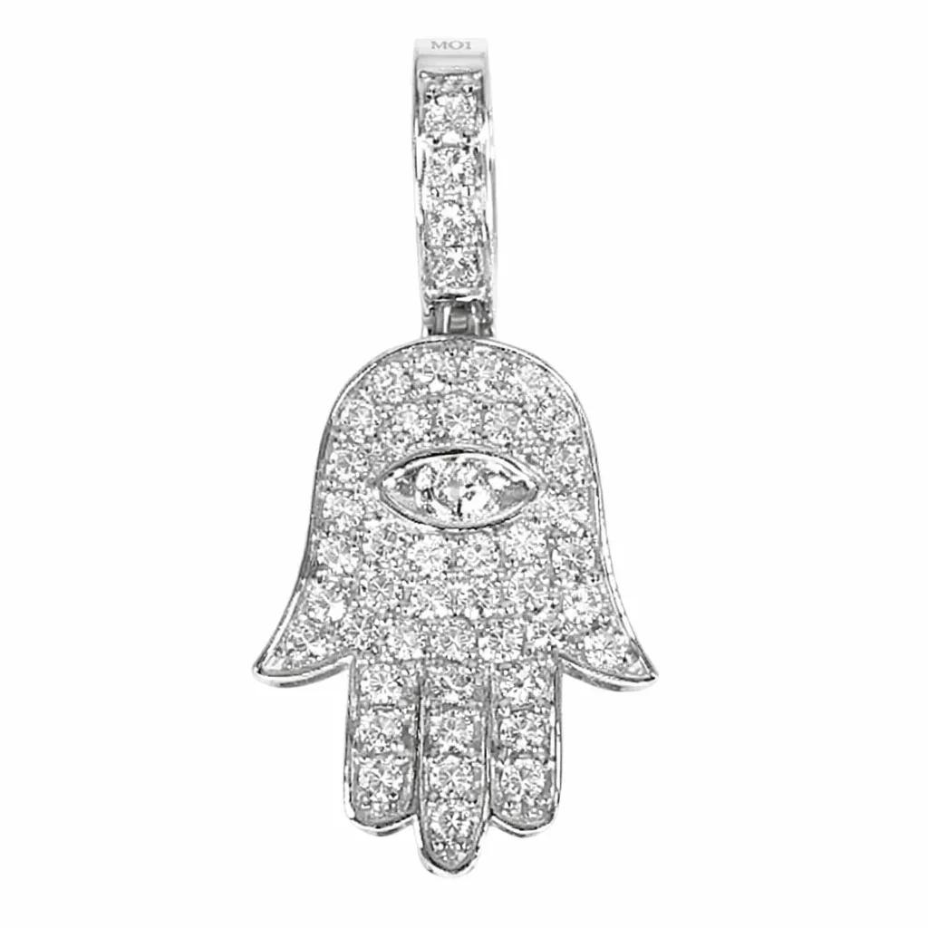 ANNA - CONSCIOUS DIAMONDS 14K Gold Hamsa Diamond Pendant 66169 in White Gold – Pendant