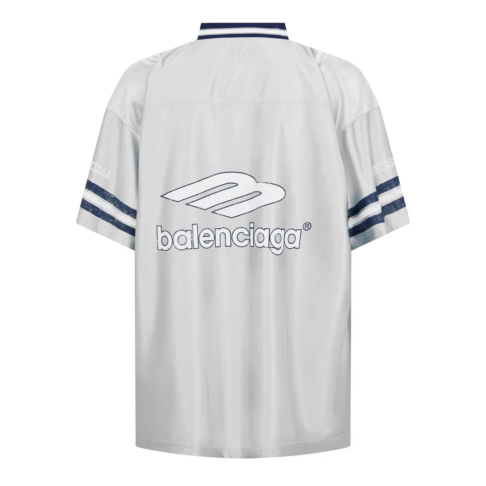 Balenciaga Men's Bal V Neck Oversized T-Shirt detail 2