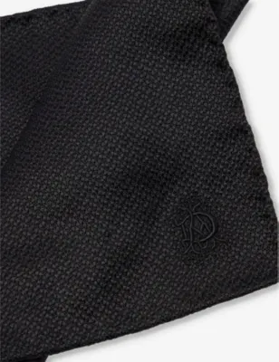 DUNHILL Texture-weave silk pocket square detail 3