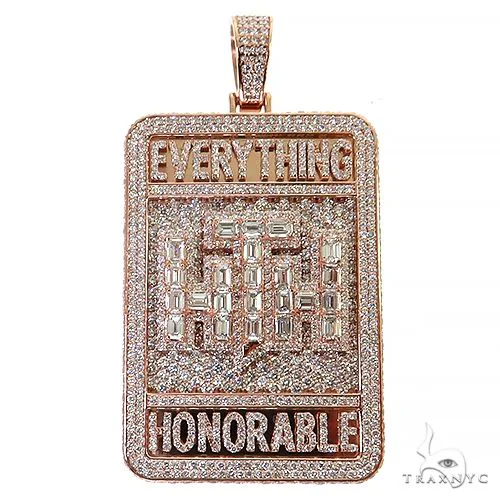 RINA - For Him CUSTOM CVD HTH Emerald Diamond Memorial Pendant 69123 in Rose Gold – Pendant