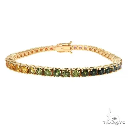 PIA - For Him GEMSTONES 15 Pointer Rainbow Sapphire Tennis Bracelet 67521
