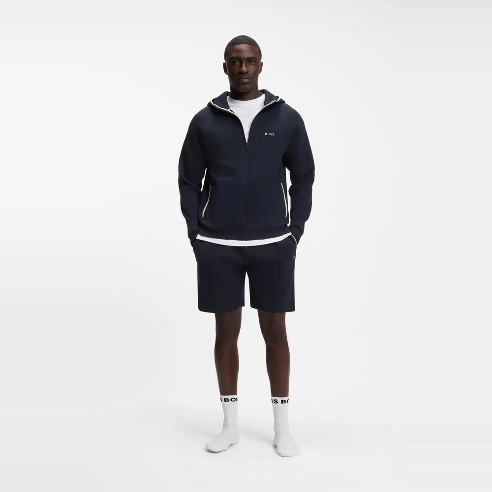 Boss Men's Zip Hoodie in Dark Blue 403, additional product view 2