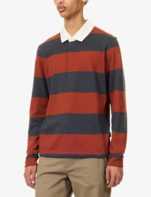 PATAGONIA Striped Long-Sleeve Cotton Polo Shirt detail 3