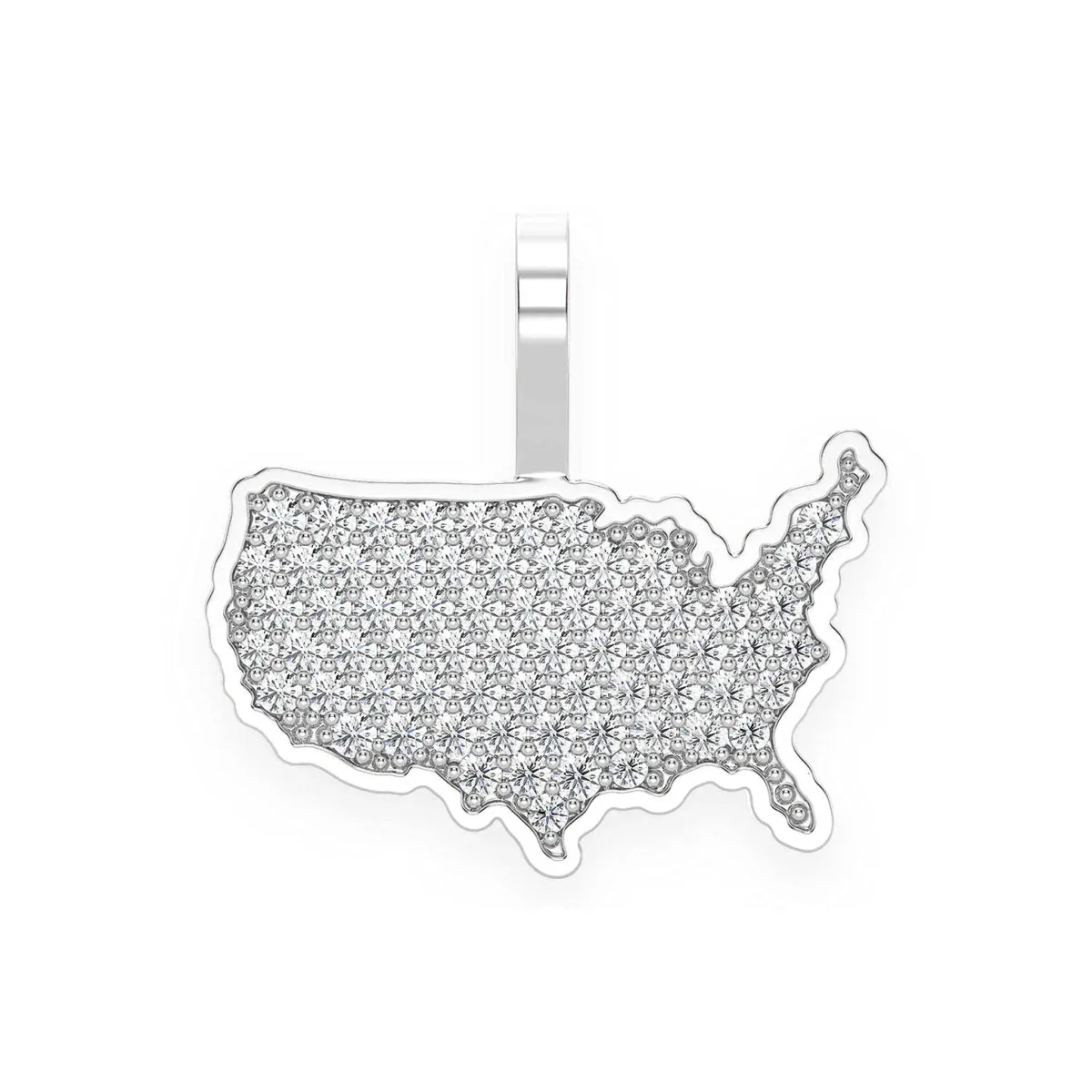 For Him USA Diamond Pendant in White Gold / Natural Diamond – Pendant