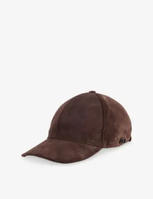 VALENTINO GARAVANI Logo-Plaque Curved-Peak Leather Cap - M/L