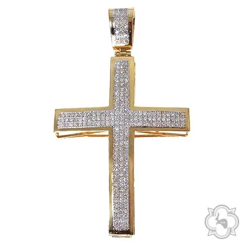 ANNA - SAVIRA (CLOSE OUT) 10K Gold Junior Diamond Cross 10383 in White Gold – Pendant