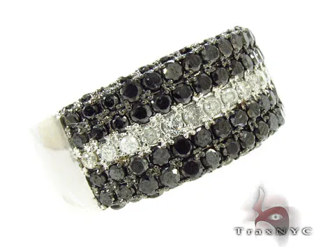 RINA - For Him FACTORY 5 Row Black and White Color Diamond Ring 31242 in Rose Gold / 9 – Ring