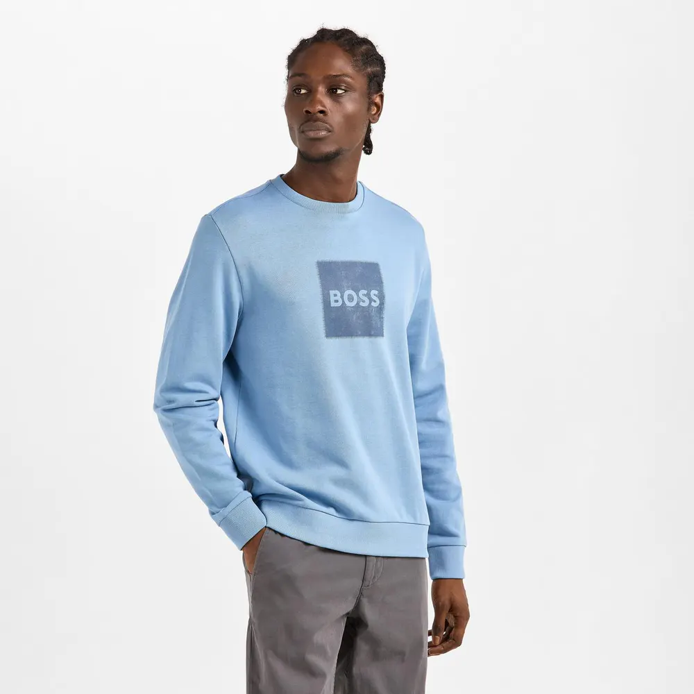 Boss Mens BOSS ORANGE Crew Neck Sweatshirt with Logo Detail (Stitch) detail 3