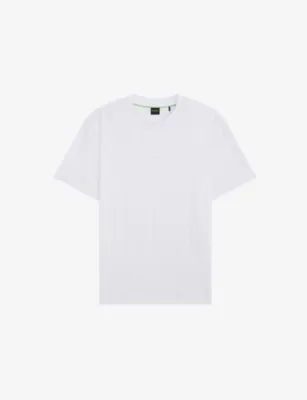 BOSS Jacquard-Pattern Relaxed-Fit Cotton-Jersey T-Shirt