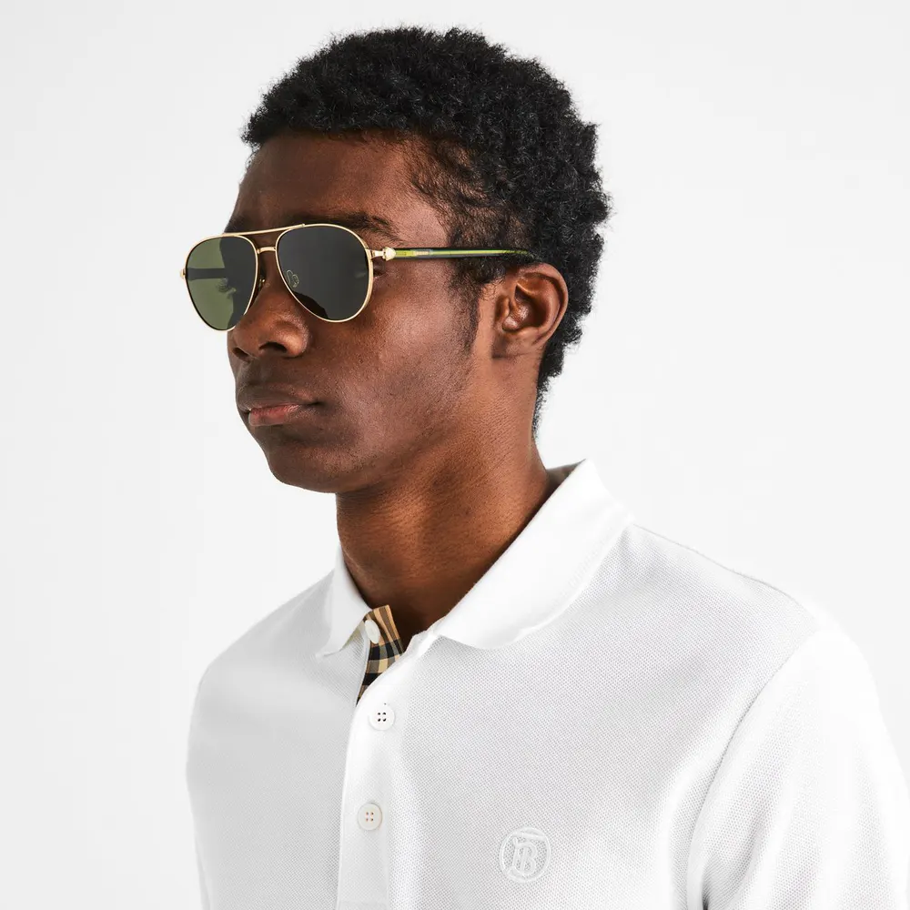 Burberry Men's 0BE3167 Aviator Sunglasses detail 3