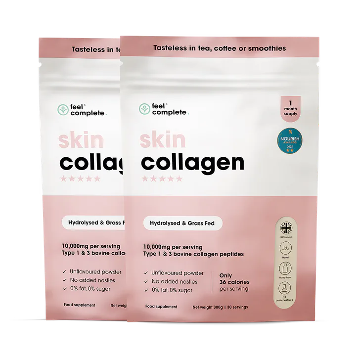 Feel Complete Skin Collagen Powder - Unflavoured Bovine Peptides 10,000mgs - 2 Month Supply 600g