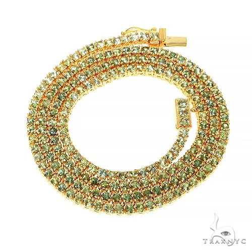 PIA - For Him GEMSTONES Forest Green 7 Pointer Sapphire Tennis Chain 67402 in Rose – Chain