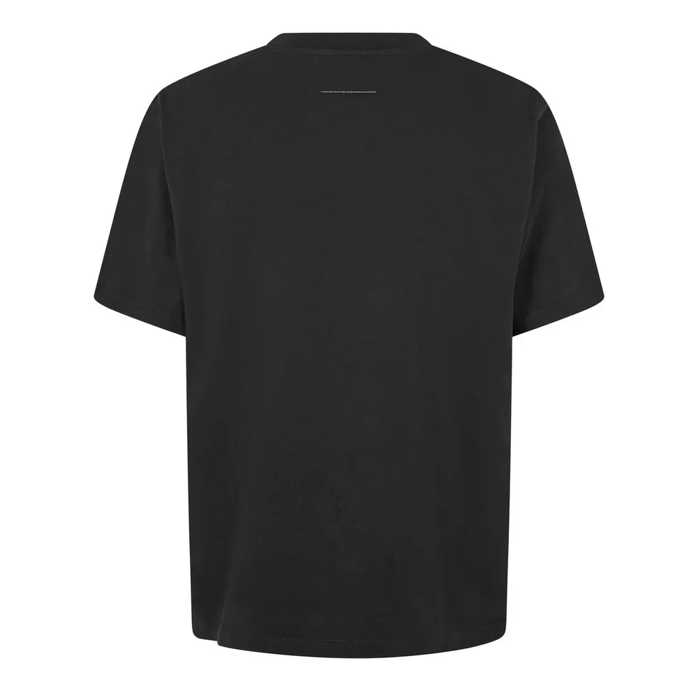 MM6 Maison Margiela Men's Label T-Shirt in Black, additional product view 2