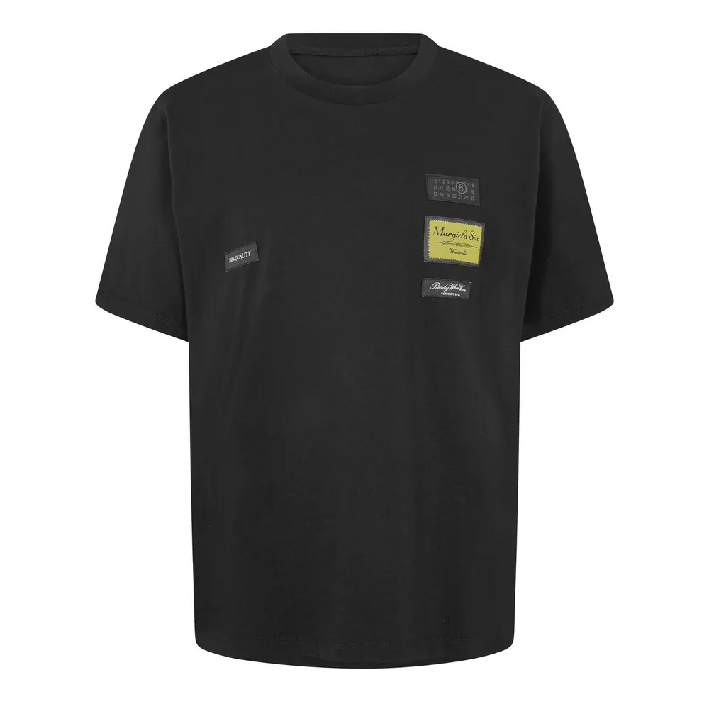 MM6 Maison Margiela Men's Label T-Shirt in Black – Clothing