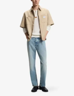 HUGO Faded Tapered-Leg Stretch-Denim Jeans - 30/32 detail 2