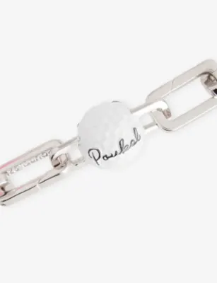 POUBEL Golf Ball Rhodium-Plated Sterling-Silver Enamelled Charm detail 2