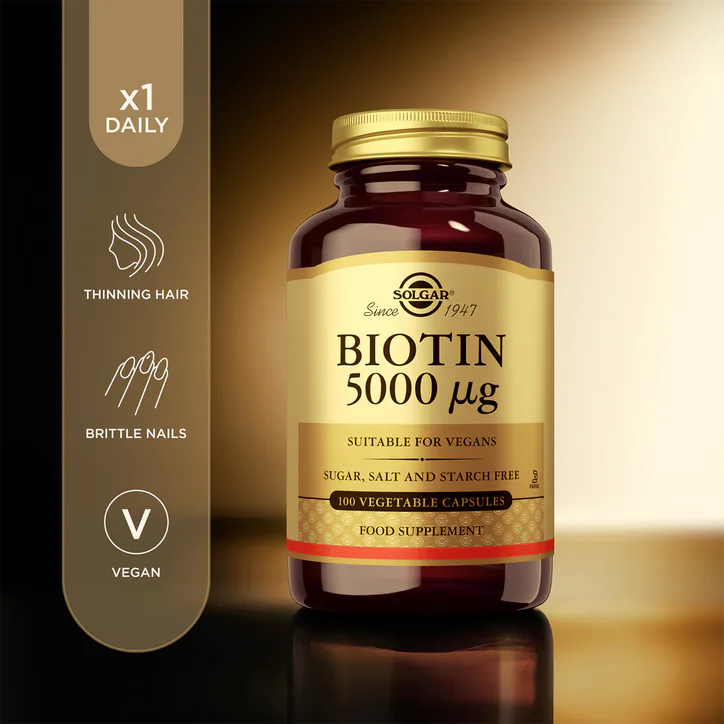 Solgar Biotin 5000µg 100 Vegi Capsules detail 2