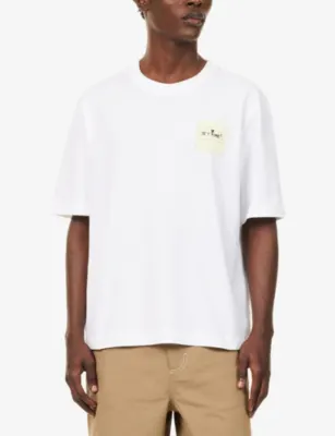 AMI PARIS Post-it Je t'aime Cotton-Jersey T-Shirt detail 3
