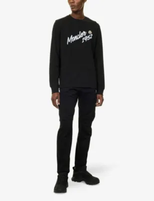 MONCLER Scribble Logo-Print Long-Sleeve Cotton T-Shirt detail 2