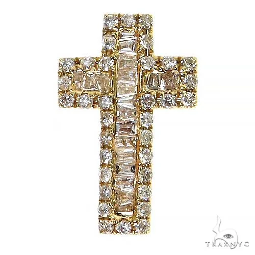 ANNA - A&R CREATIONS Baguette Diamond Cross Pendant 68618 in Yellow Gold – Pendant