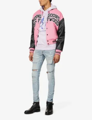 PURPLE BRAND Distressed slim-fit stretch-denim jeans detail 2
