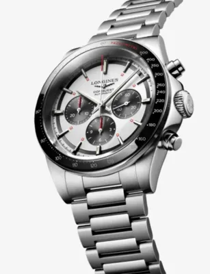 LONGINES L3.835.4.72.6 Conquest Chronograph Ceramic Bezel Stainless-Steel Automatic Watch in STAINLESS STEEL, additional product view 2