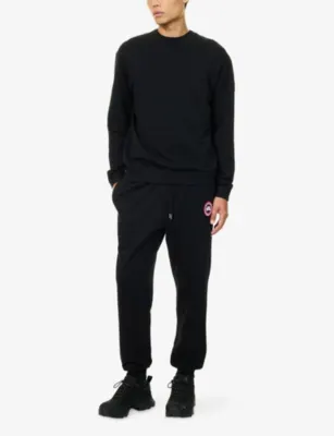 CANADA GOOSE Loon Logo-Patch Cotton Jogging Bottoms detail 2