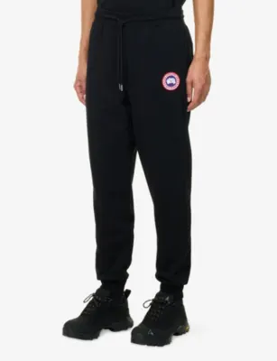 CANADA GOOSE Loon Logo-Patch Cotton Jogging Bottoms detail 3