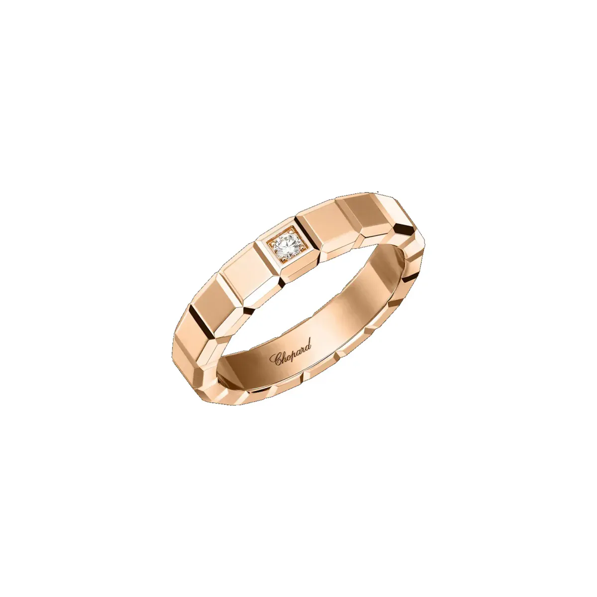 Chopard Ice Cube Ring In Ethical 18ct Rose Gold With Diamond