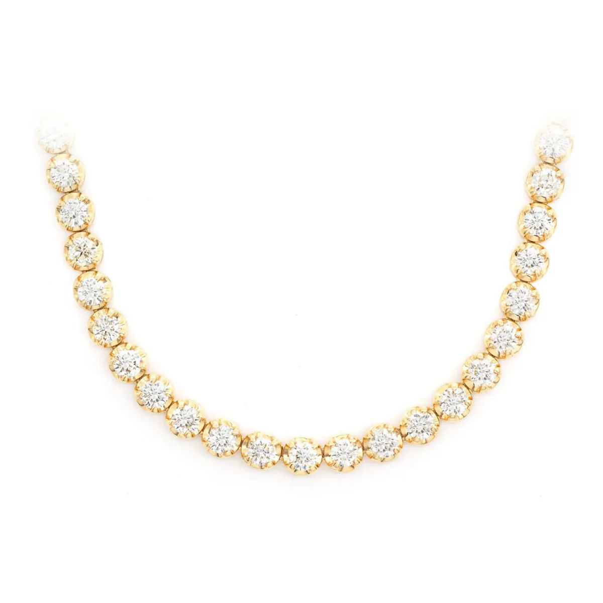 For Him Crown Diamond Tennis Necklace in 12pt / Yellow Gold / 24" – Necklace