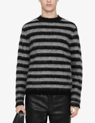 ALLSAINTS Harry Striped Wool And Mohair-Blend Jumper detail 3