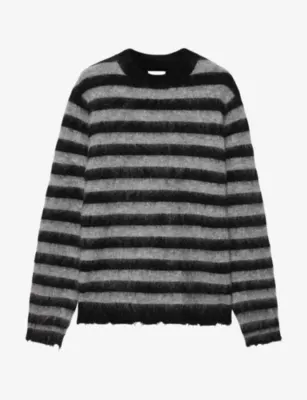 ALLSAINTS Harry Striped Wool And Mohair-Blend Jumper