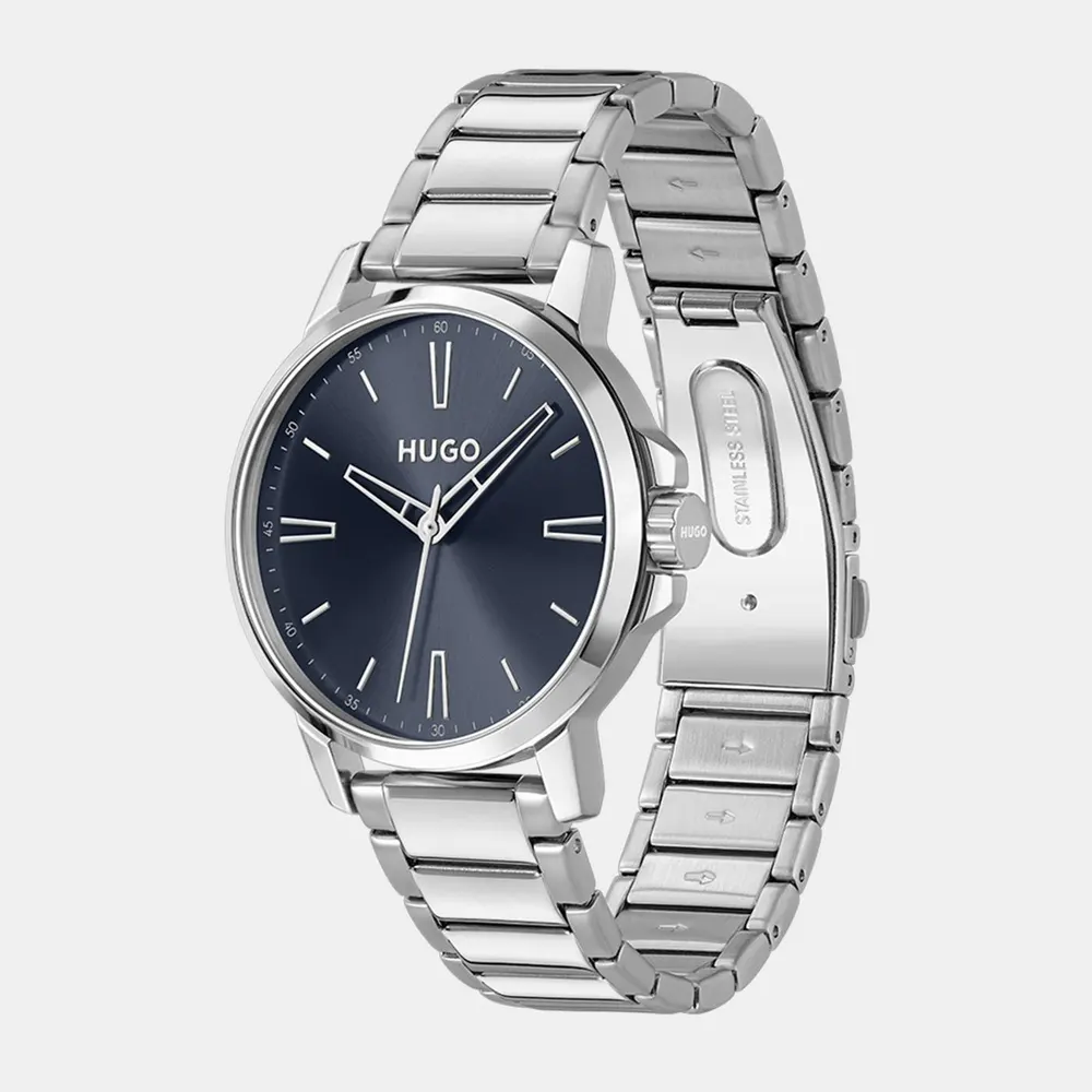 Hugo Gents HUGO #SMOOTH Stainless Steel Bracelet Watch with Green Dial detail 3