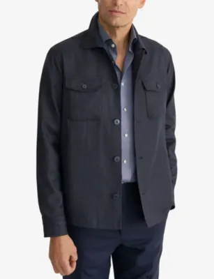 ETON Signature Slim-Fit Cotton Oxford Shirt in NAVY BLUE, additional product view 2