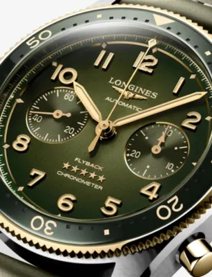 LONGINES L3.821.5.53.2 Spirit Flyback Chronograph Ceramic Bezel Stainless-Steel Automatic Watch in STAINLESS STEEL, additional product view 2
