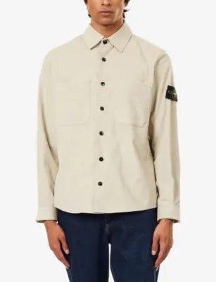 STONE ISLAND Micro-Corduroy Compass-Badge Cotton Shirt detail 3
