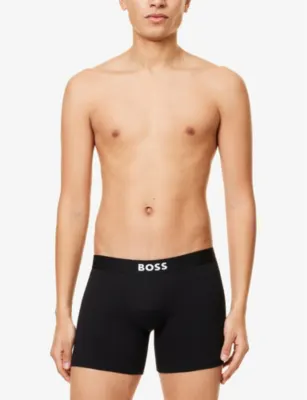 BOSS ONE x David Beckham Logo-Waistband Pack of Three Stretch-Cotton Boxers detail 2