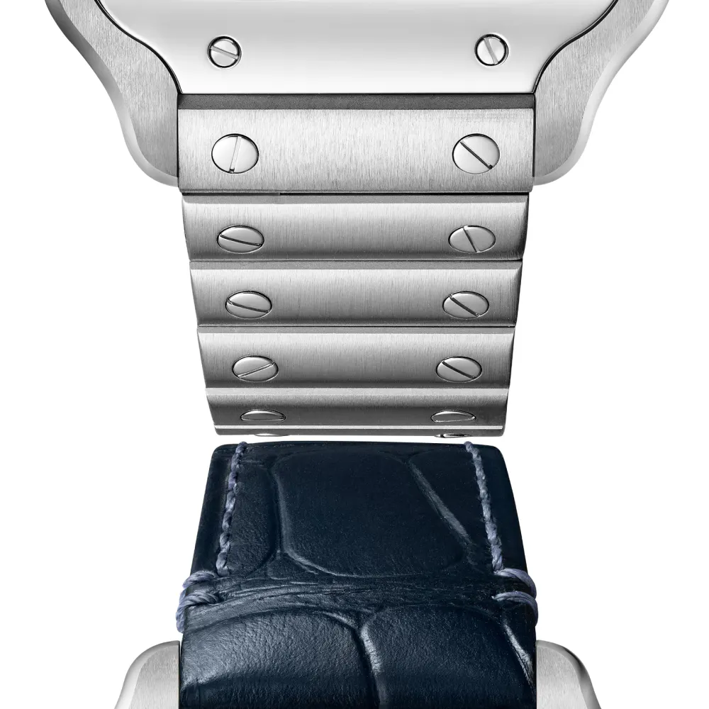 Cartier Santos de Cartier Watch, Medium Model, Steel, Automatic, Interchangeable Leather Strap detail 2