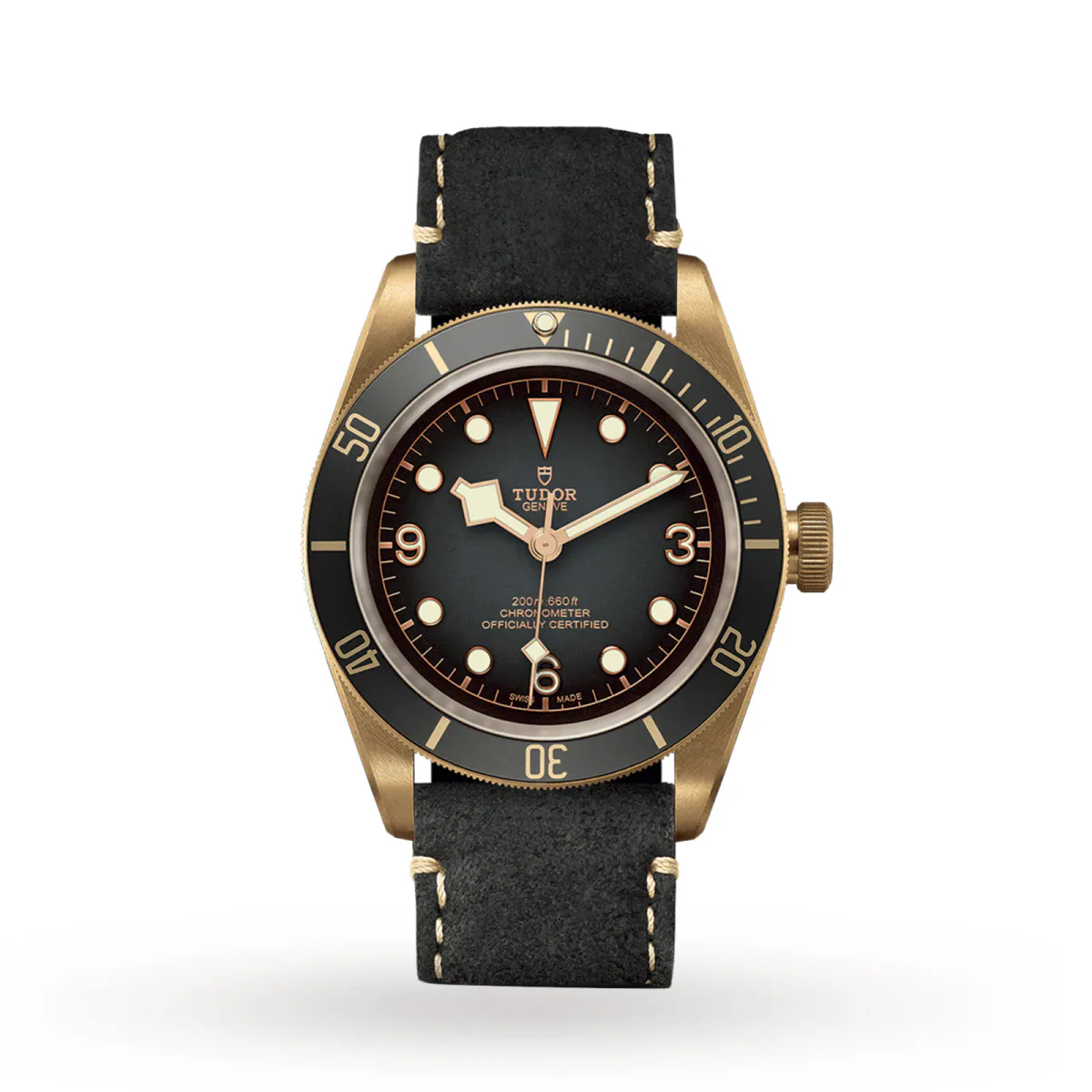 Tudor Black Bay Bronze 43mm Bronze Case Black Leather Strap