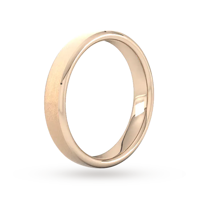 For Him 4mm Traditional Court Heavy Polished Chamfered Edges With Matt Centre Wedding Ring In 18 Carat Yellow Gold detail 2